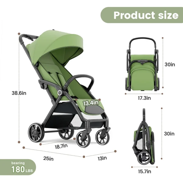 High View Portable Baby Stroller with 360° Swivel Seat – Lightweight & Compact - Image 6