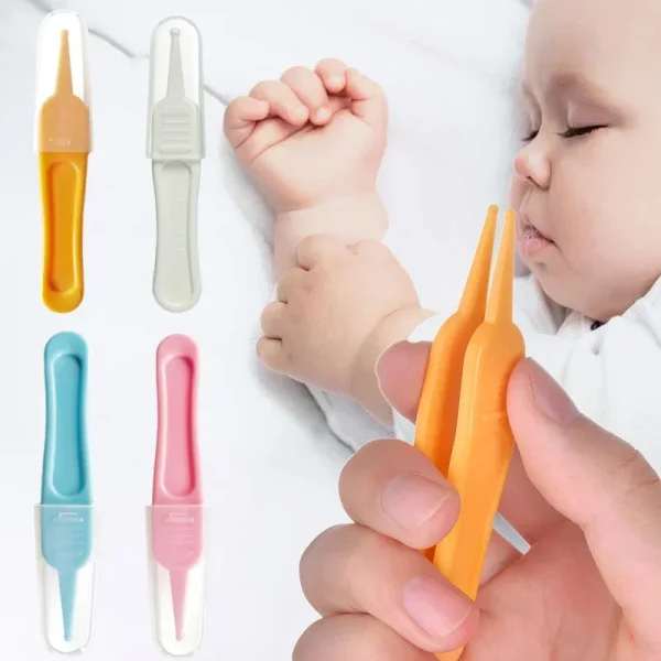 Baby Nose Cleaning Tweezers Infant Ear Nose Navel Clean Tool Safe Baby Dig Booger Clips Snot Removal Newborn Cleaning Supplies