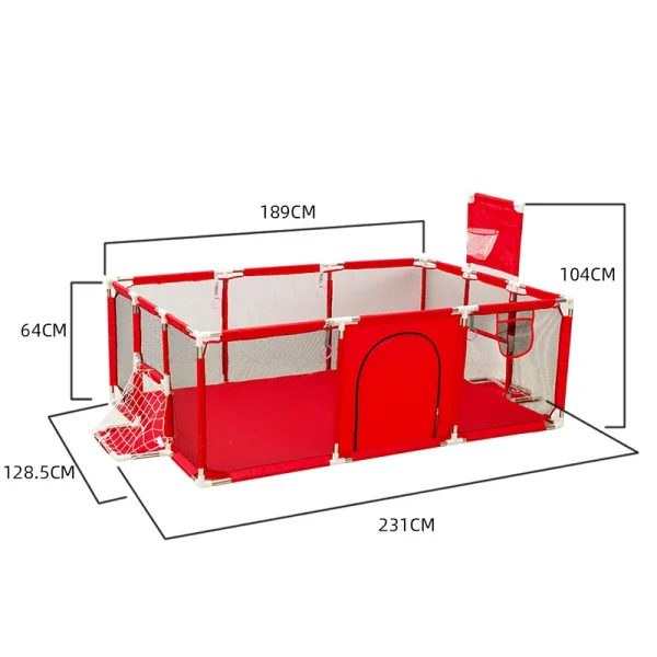 Safety Baby Playpen – Indoor Toddler Barrier Fence with Basketball Hoop and Multiple Styles - Image 20