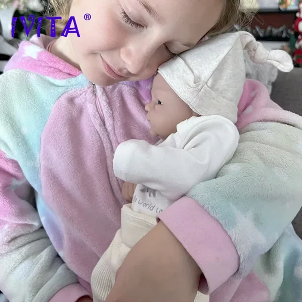 IVITA 14inch 1.65kg Full Body Silicone Bebe Reborn Doll Soft Lifelike Baby DIY Blank Toys Realistic Girl Baby Dolls for Children - Image 6