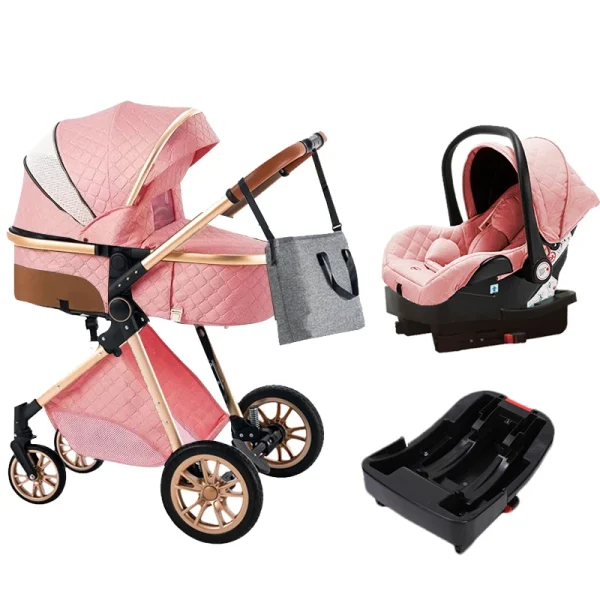 New Baby Stroller 3 in 1 High Landscape Stroller Reclining Baby Carriage Foldable Stroller Baby Bassinet Puchair Newborn - Image 15