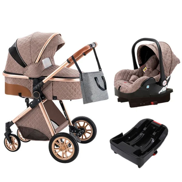 New Baby Stroller 3 in 1 High Landscape Stroller Reclining Baby Carriage Foldable Stroller Baby Bassinet Puchair Newborn - Image 9