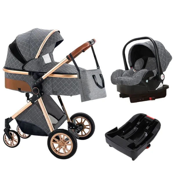 New Baby Stroller 3 in 1 High Landscape Stroller Reclining Baby Carriage Foldable Stroller Baby Bassinet Puchair Newborn - Image 10