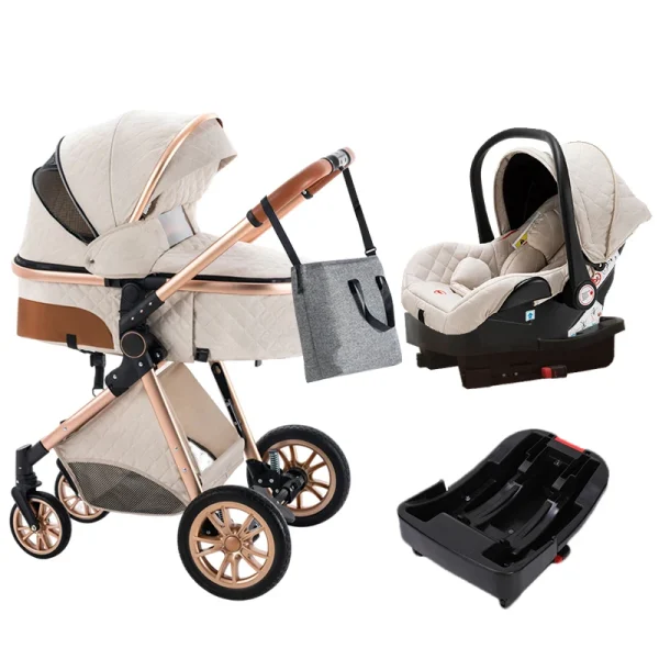 New Baby Stroller 3 in 1 High Landscape Stroller Reclining Baby Carriage Foldable Stroller Baby Bassinet Puchair Newborn - Image 7